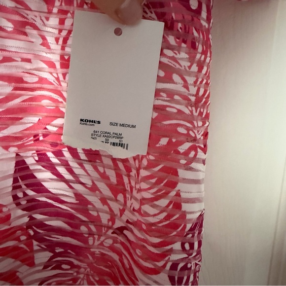 Apt. 9 Pink and White Tropical Cover-up - Picture 4 of 7